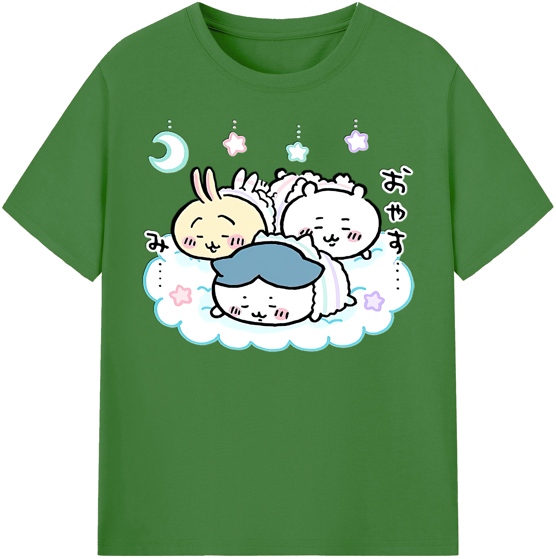 （画像用） ちいかわ ハチワレ Chii-kawa hachiware レディースカジュアルプリントTシャツ（綿100％）
